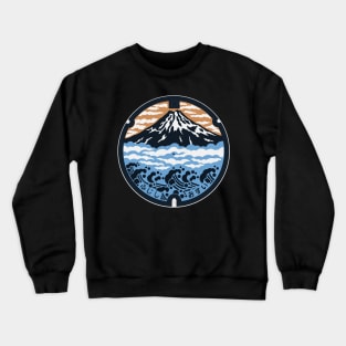 Mount Fuji Manhole Cover Art Crewneck Sweatshirt